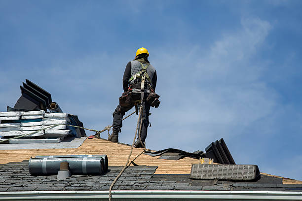 Professional Gutter Installation technician working in Sutersville, PA
